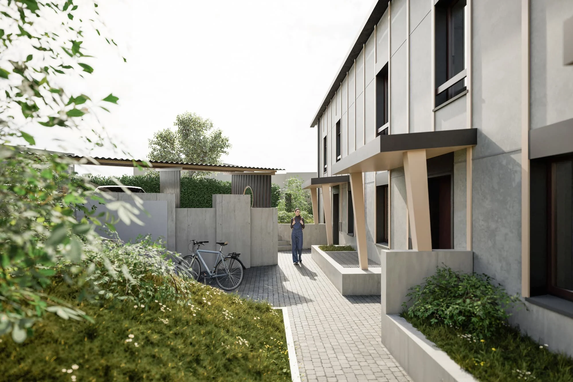 Visualisierung Eingang Reiheneinfamilienhaus Dübendorf