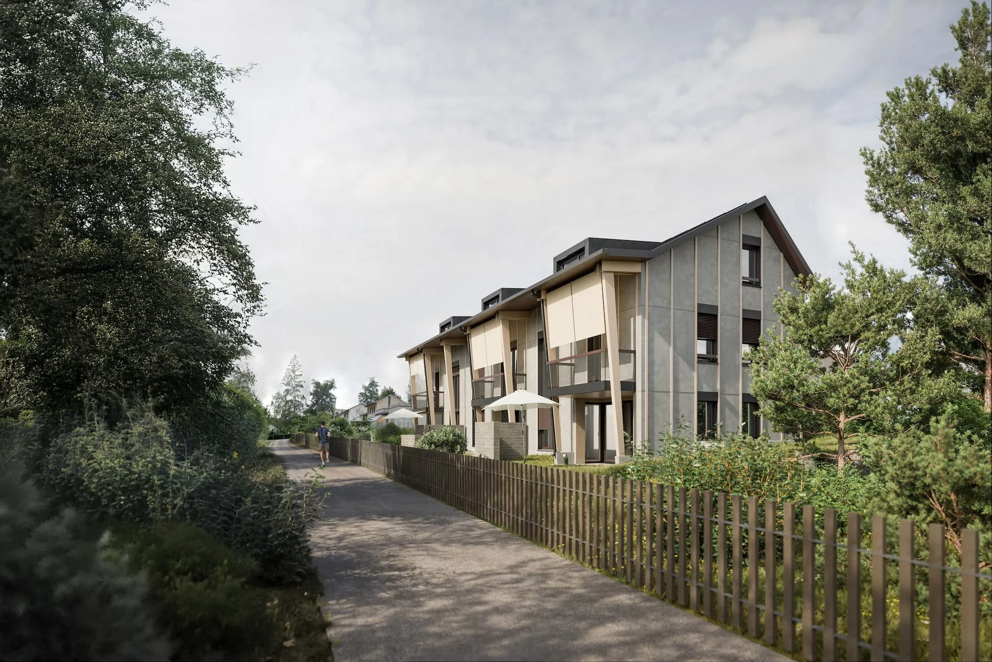 Visualisierung Aussenansicht Reiheneinfamilienhaus Dübendorf