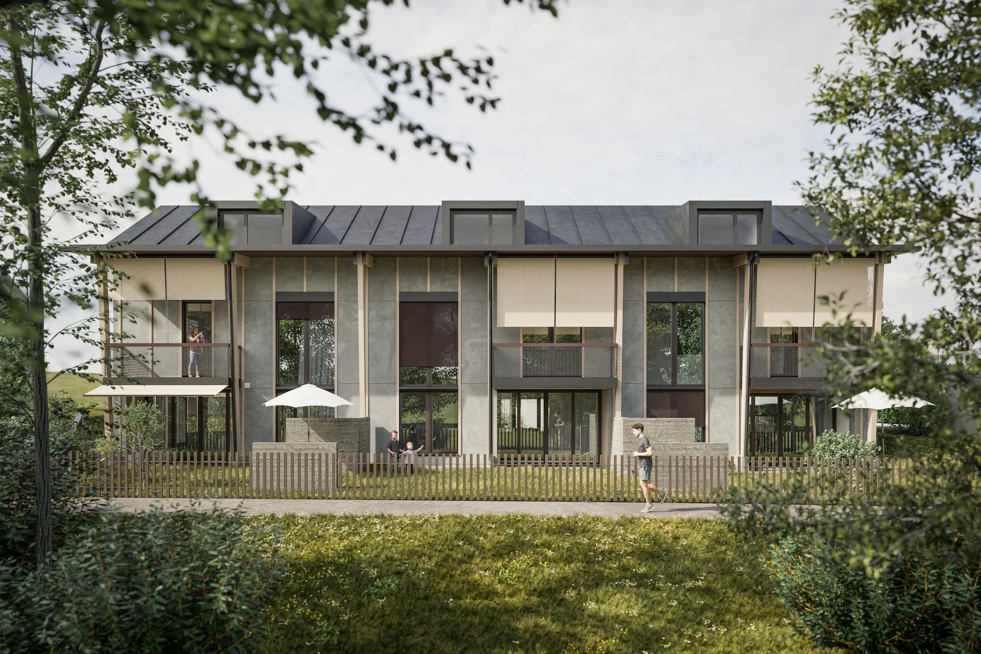 Visualisierung Aussenansicht Reiheneinfamilienhaus Dübendorf