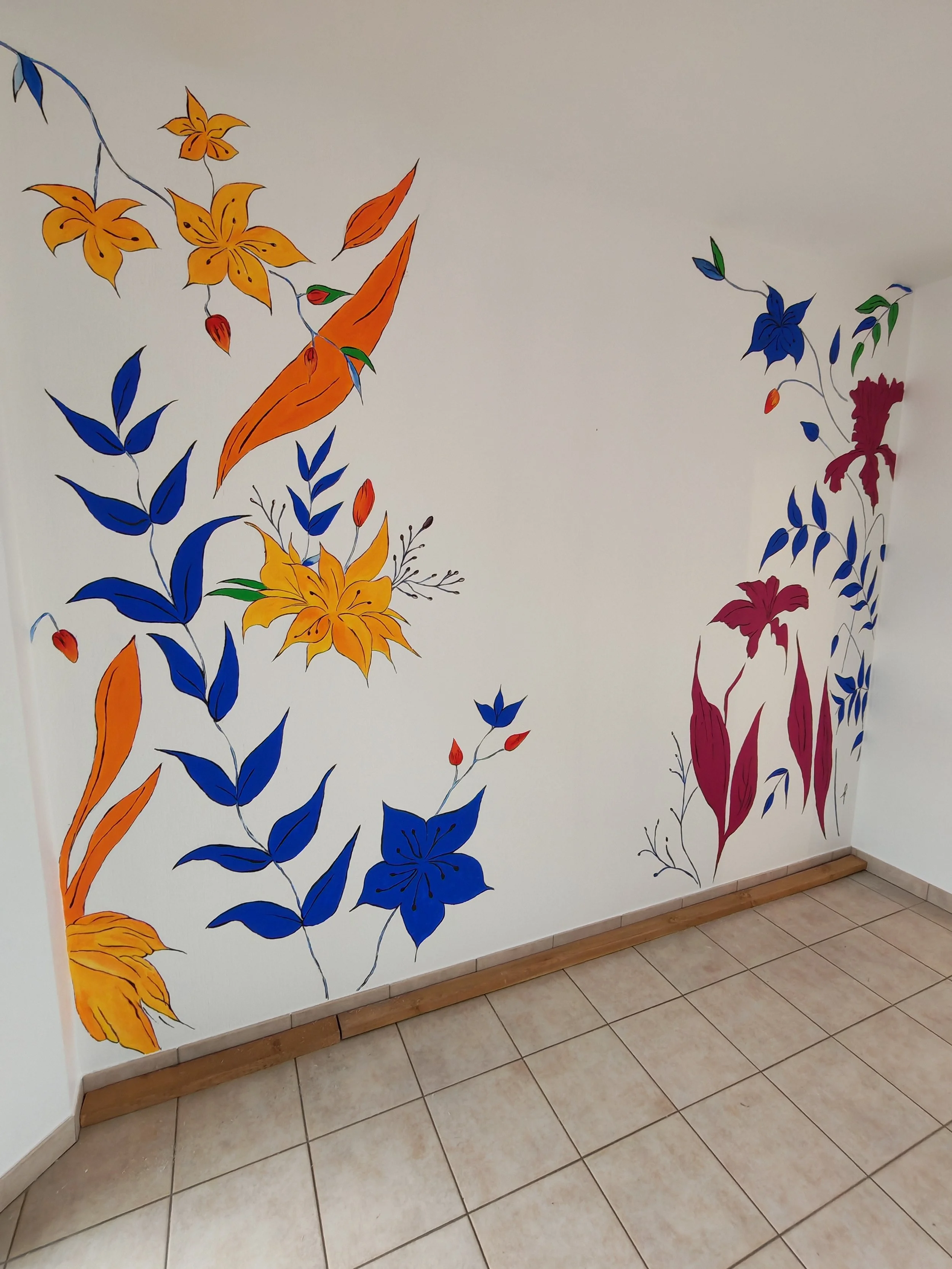 fresque ambiance florale