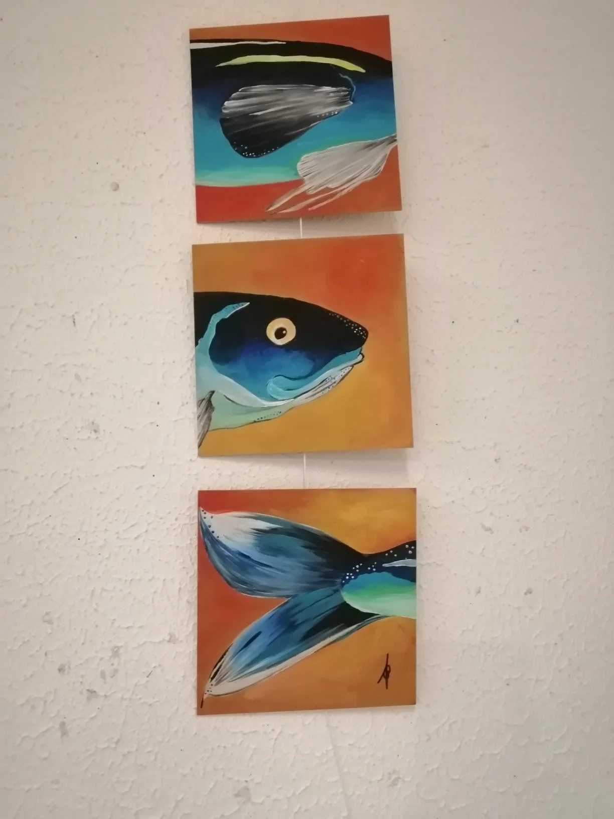 tryptique poissons fond orange.jpg