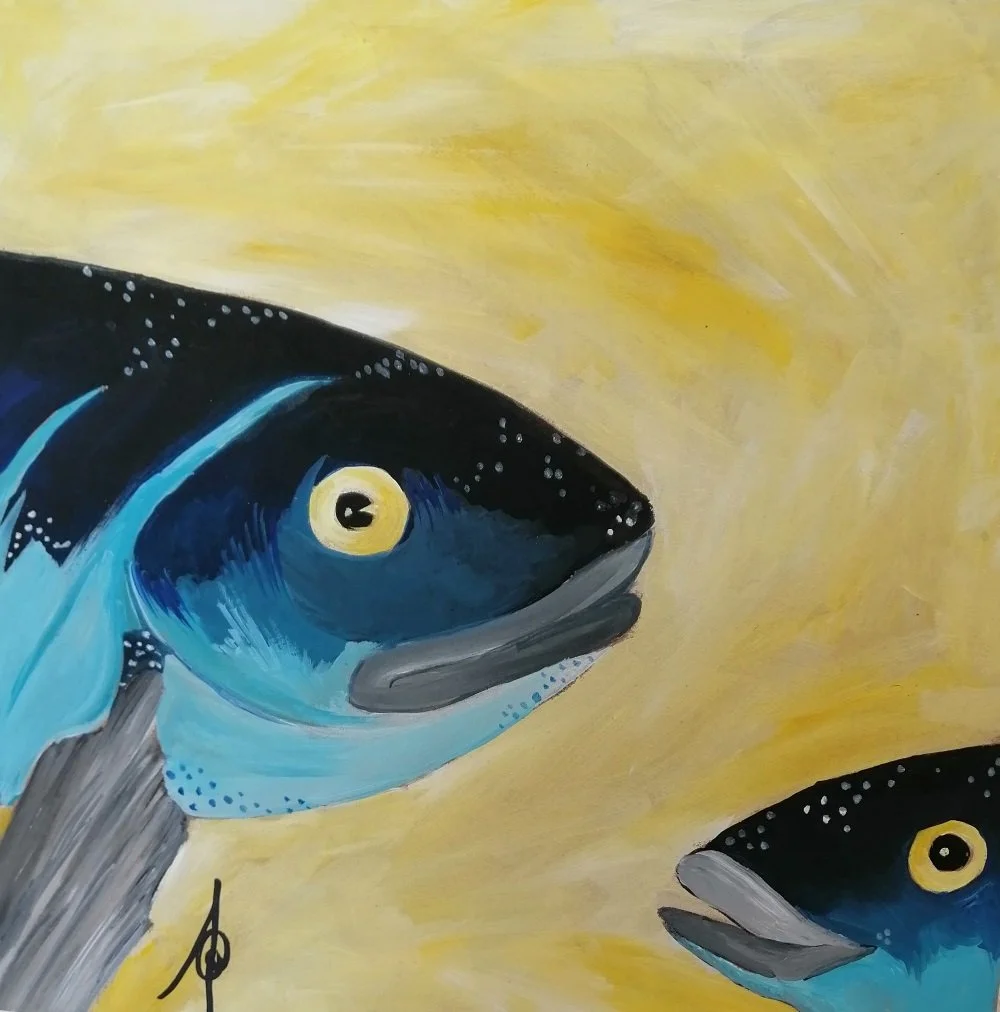 peinture acrylique  poisson 