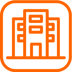 Icon of a multi-story building with three windows symbolising commercial fitouts