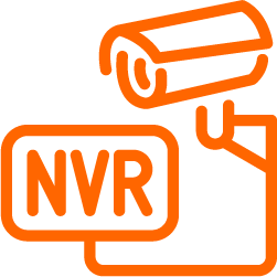 icon of a cctv camera connected to a NVR box, symbolising the services of CCTV installation Perth