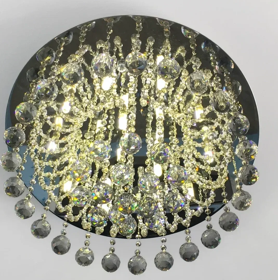 image of a crystal chandelier installed on a ceiling by perth residential electrican