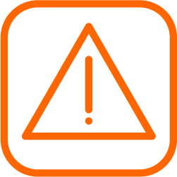 Warning triangle sign with an exclamation mark inside.