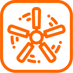 Icon of a fan, symbolising fan installations Perth