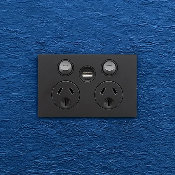 image of a power point with data outlet as installed by Perth residential electricians