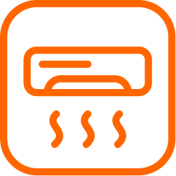 Icon of a wall-mounted air conditioning unit symbolising air conditioning installations Perth