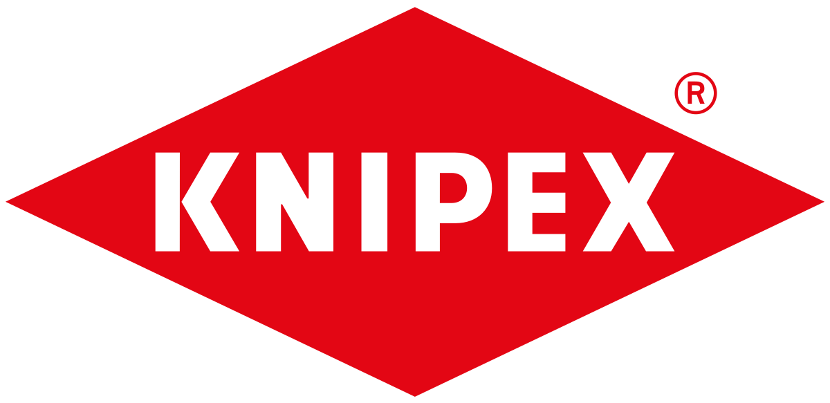 Knipex logo in red diamond shape with white capital letters.