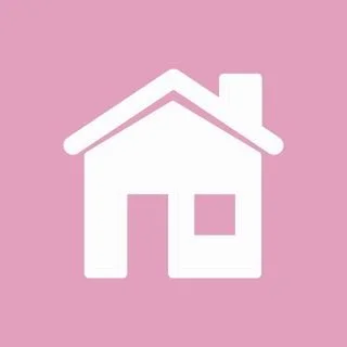 White house icon with a pink background.