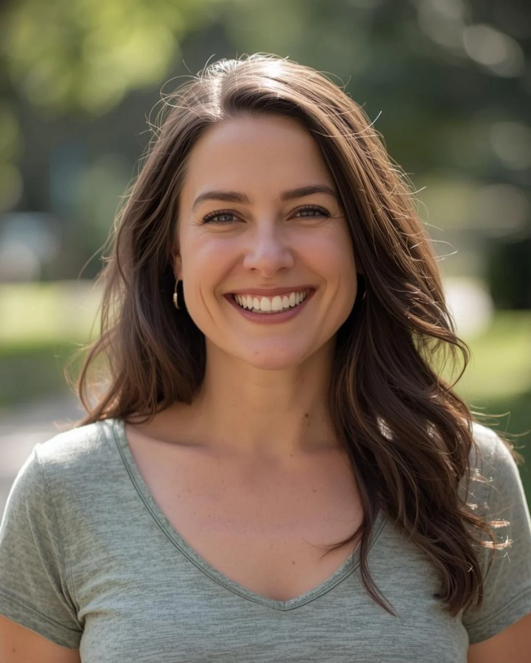 Middle aged woman happy