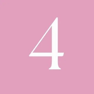 Number 4 written in white on a pink background.