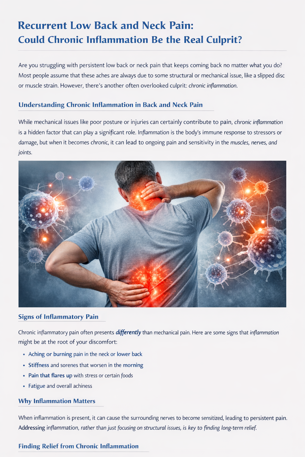 Recurrent Low Back and Neck Pain: Why It’s Not Always Mechanical