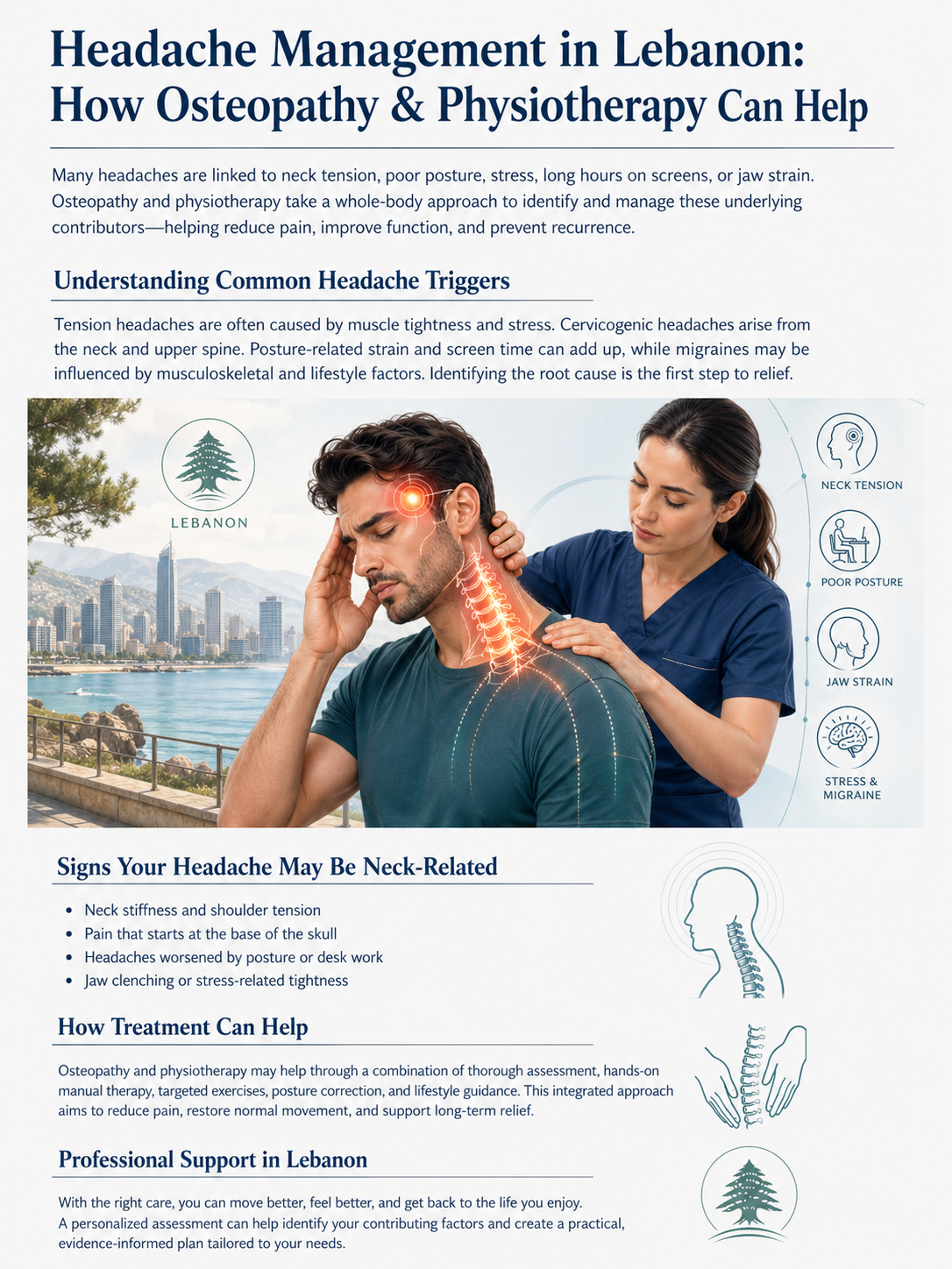 Headache Management in Lebanon: How Osteopathy &amp; Physiotherapy Can Help