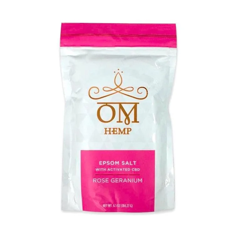 OM Hemp - Epsom Salt with Activated CBD - Rose Geranium