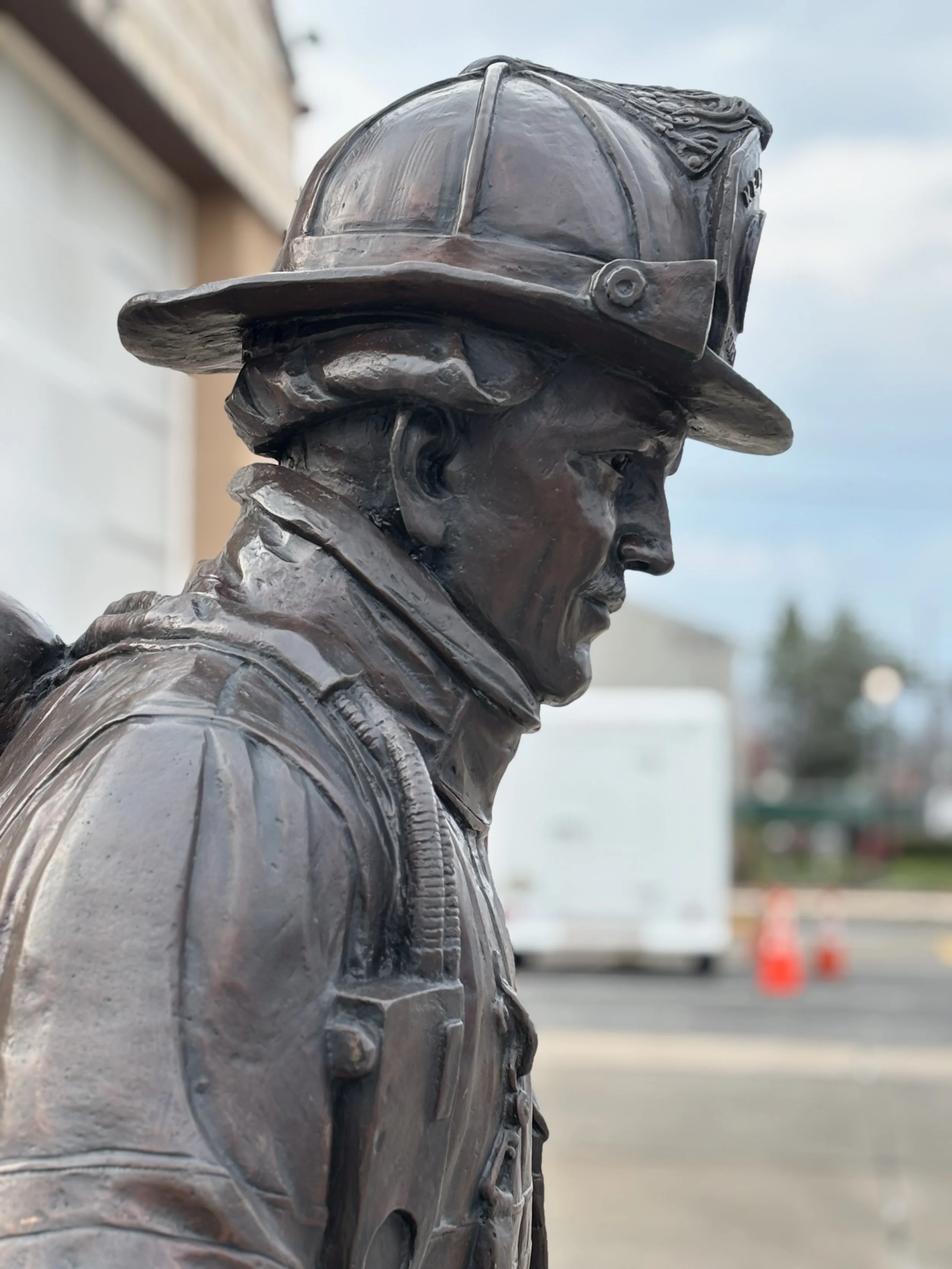 Keansburg Fireman Statue and Honor Helmet