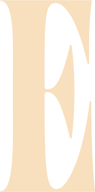 Large stylised letter E from the Baked logotype