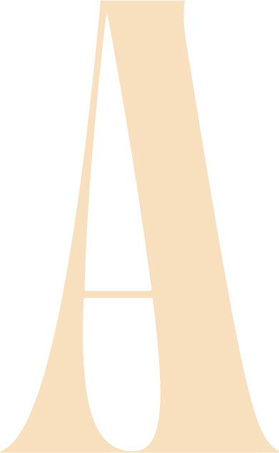 Large stylised letter A from the Baked logotype
