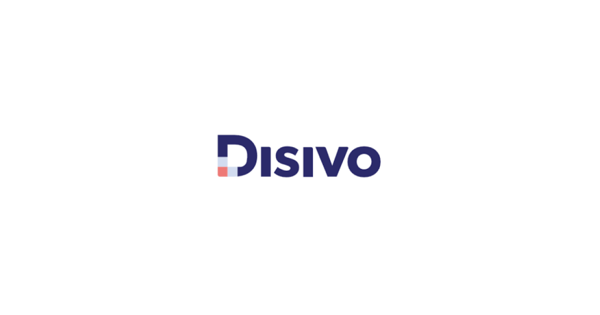 Disivo logo in navy blue with three small colored squares in red, light blue, and navy blue.