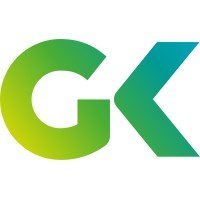 GK company Logo. Logo with the letters 'G' and 'K' in green and teal colors.