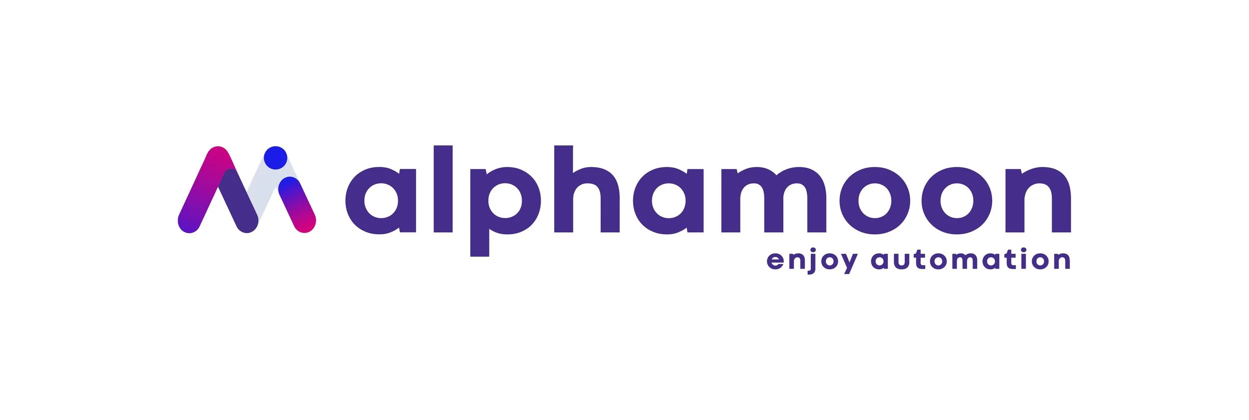 Alphamon logo with a stylized 'A' and the tagline 'enjoy automation'.