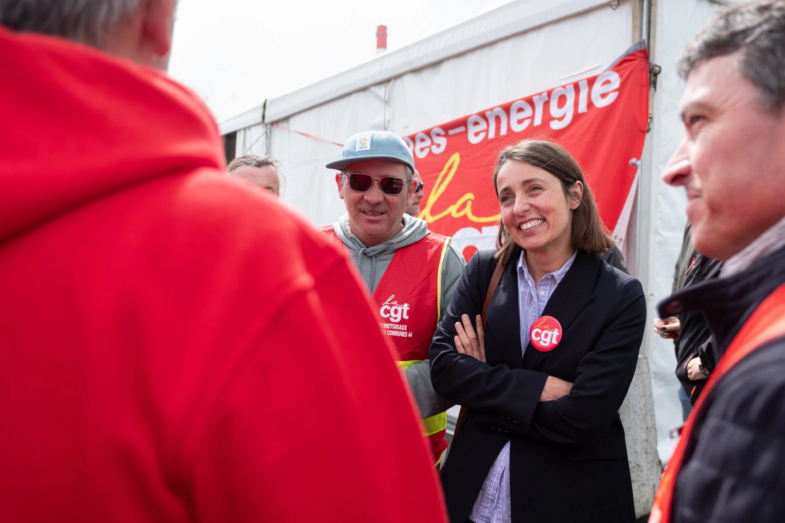 Conférence de Sophie Binet, présidente de la CGT, à la centrale à charbon de Cordemais