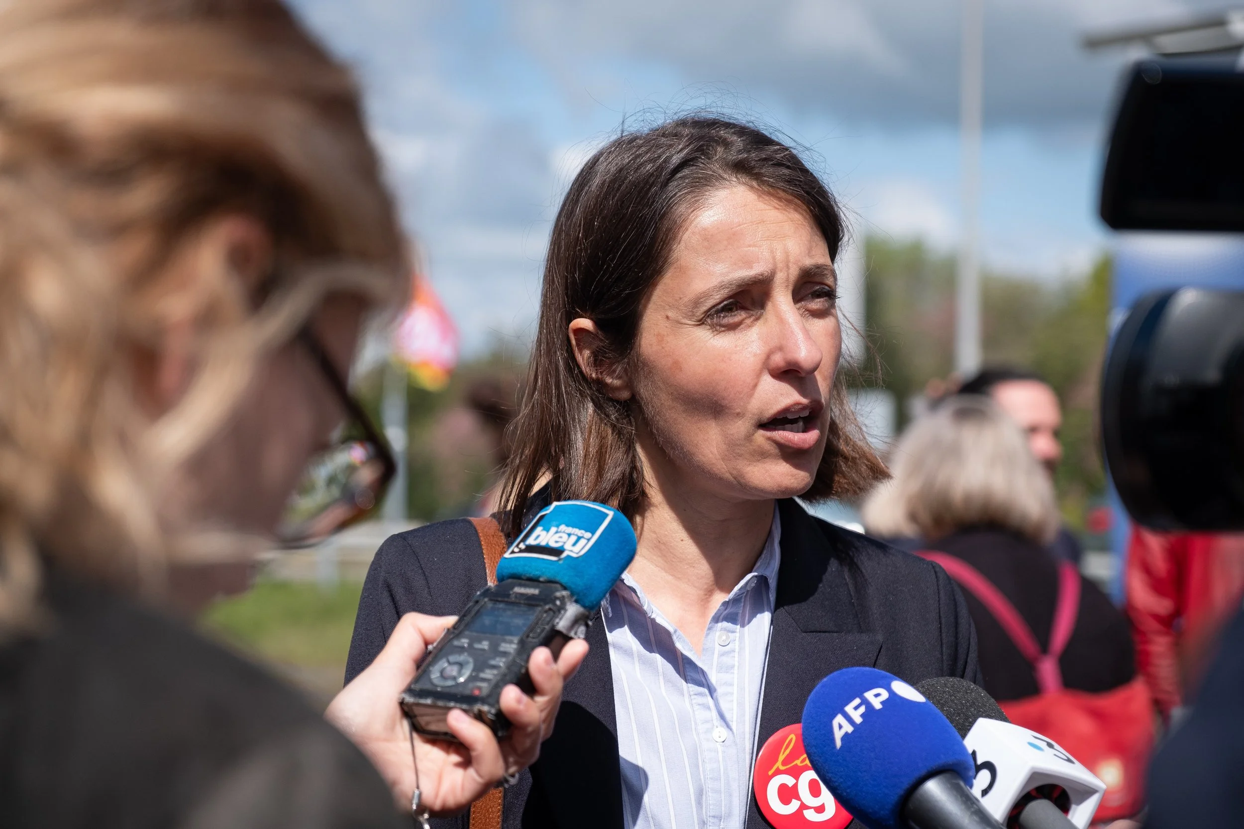 Conférence de Sophie Binet, présidente de la CGT, à la centrale à charbon de Cordemais