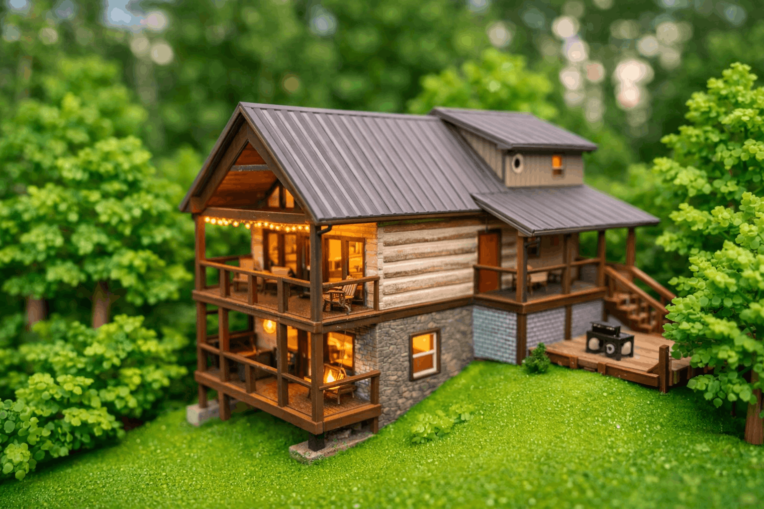 Anxy Bear Cabin, three-level luxury mountain cabin with scenic views and private decks in the Smoky Mountains near Gatlinburg.