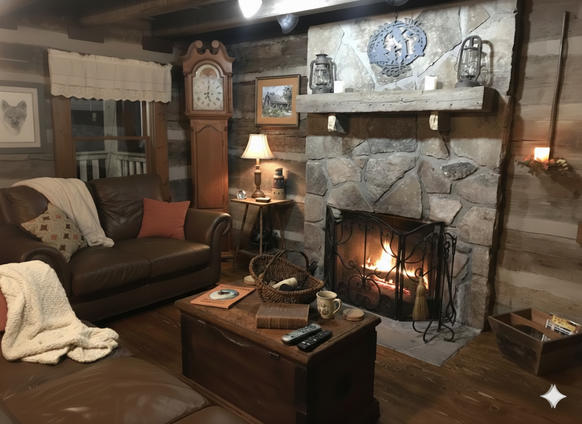 A real 1800s log lodge with a dedicated game room, 60-game arcade, and an 1838 stone fireplace. 3 bedrooms, private hot tub, total seclusion.  Timberidge Cabins - Gatlinburg, TN