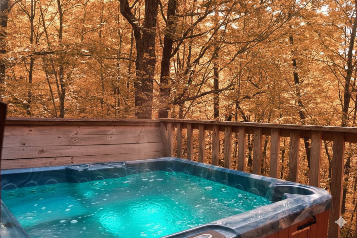 After a day of hiking the National Park, the hot tub is the family's favorite place to unwind.
