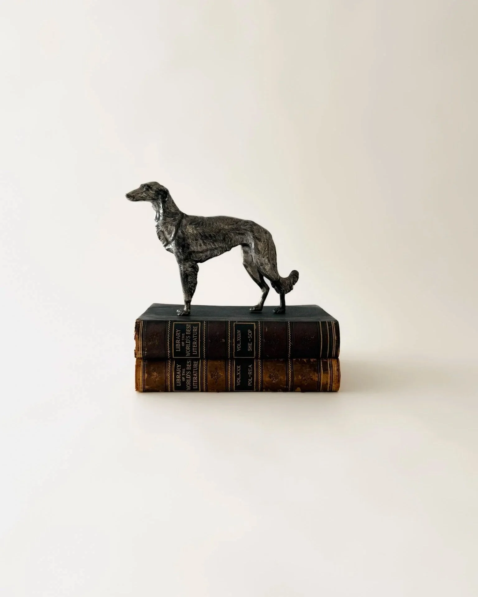 Jennings Brothers Cast Metal Wolfhound Statue