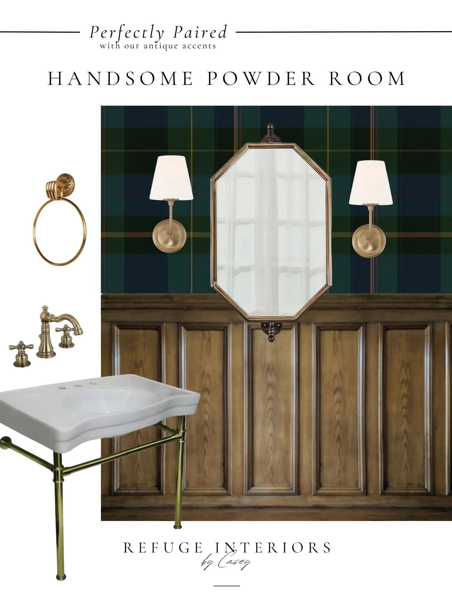 Ralph Lauren–Inspired Powder Room: Handsome and Rooted in Heritage