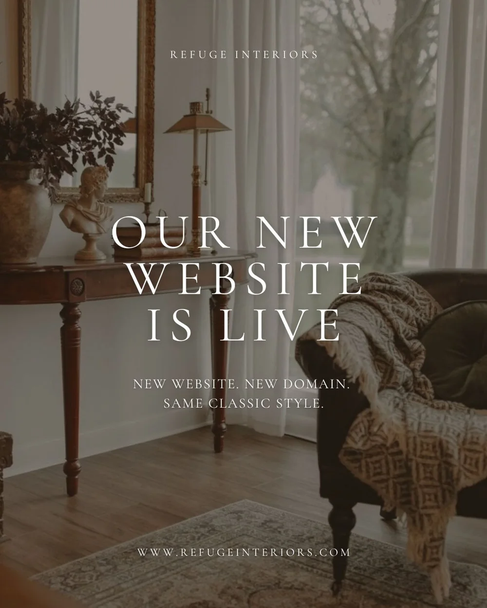 ✨ We have a brand new website and a new domain! ✨ 

Refuge interiors officially has a new home at www.refugeinteriors.com. 

It&rsquo;s bigger, better, and filled with even more to explore! Check out the new site and don&rsquo;t forget to sign up for