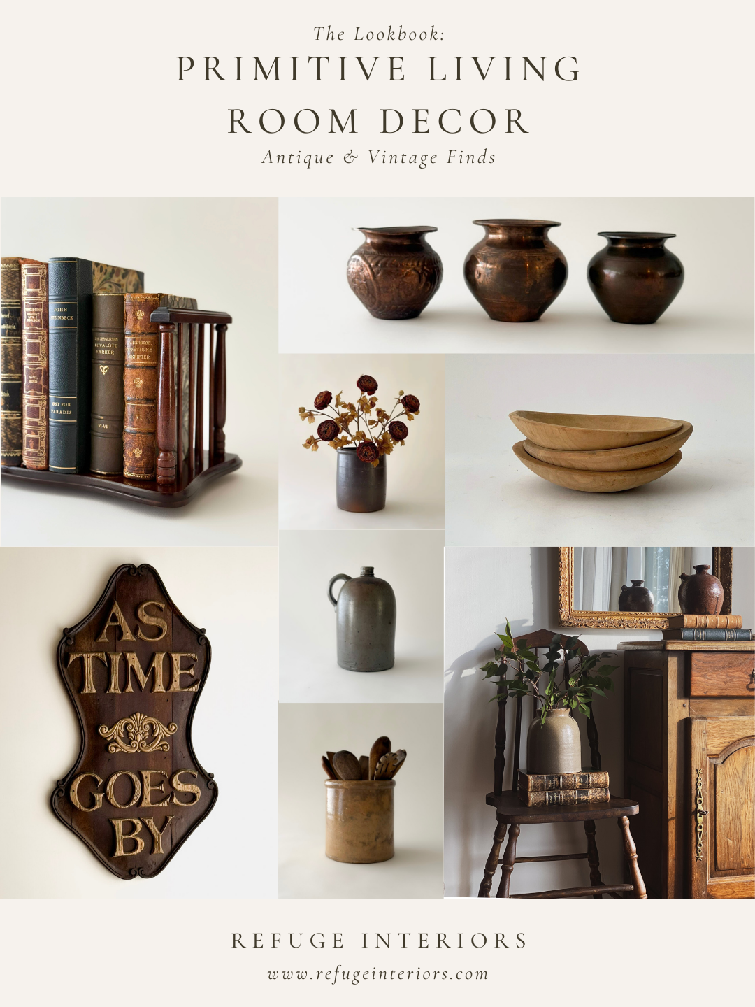 Primitive Living Room Decor: Antique Pieces for a Warm, Rustic and Elevated Interior