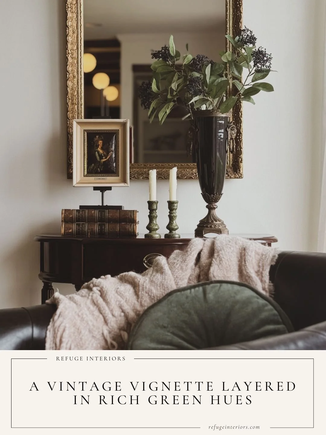 Vintage Green Decor: A Layered Interior in Rich Green Hues