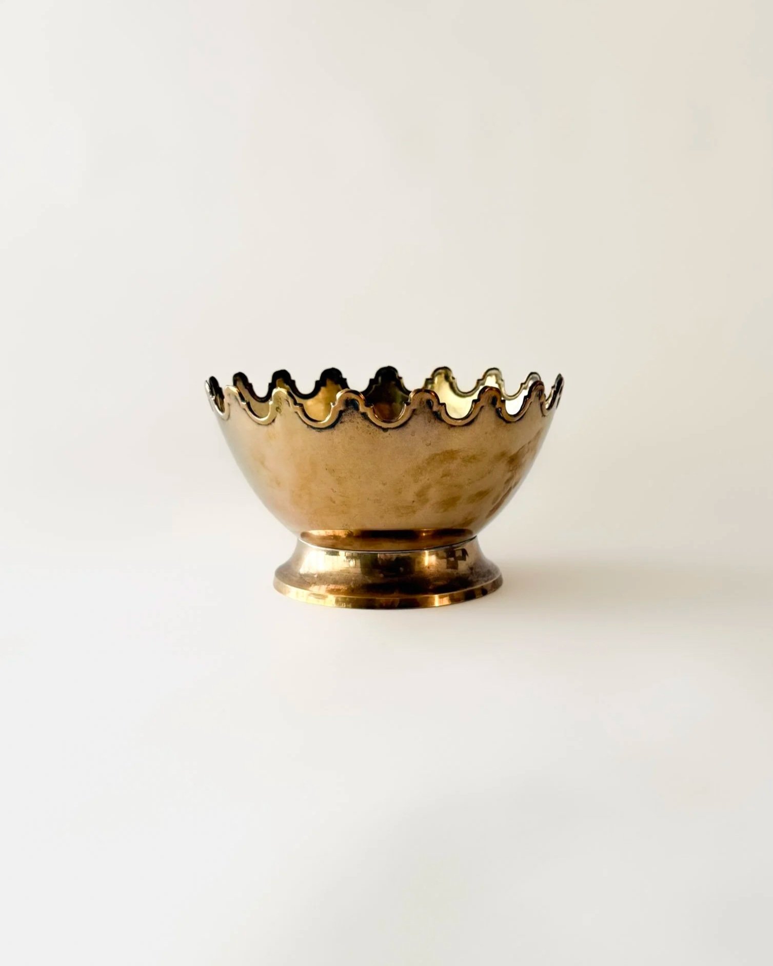Brass Crown Pedestal Bowl