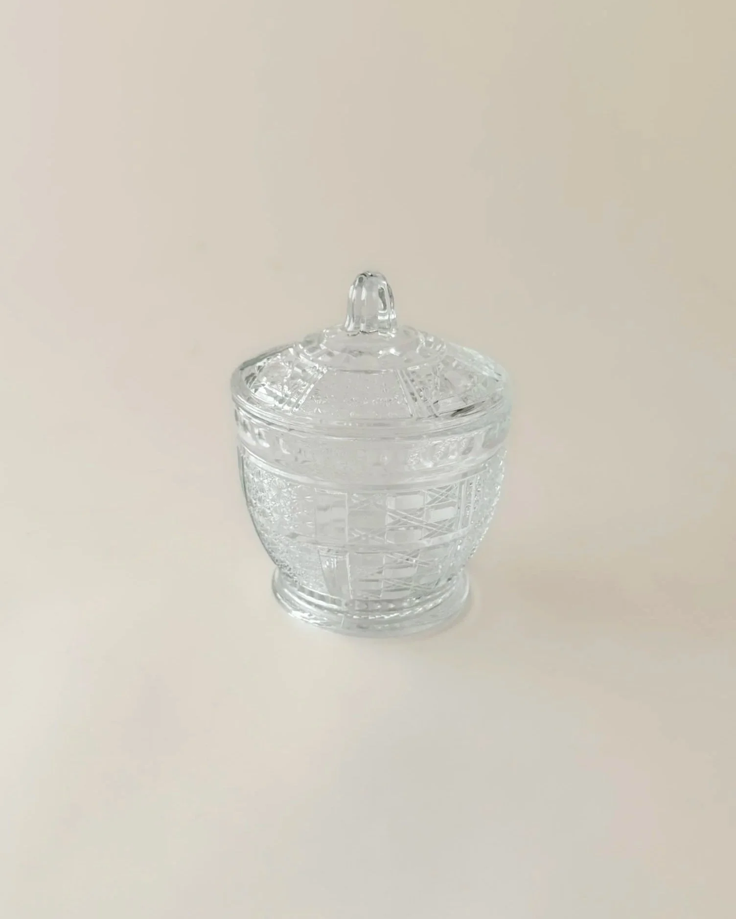 Pressed Glass Candy Jar