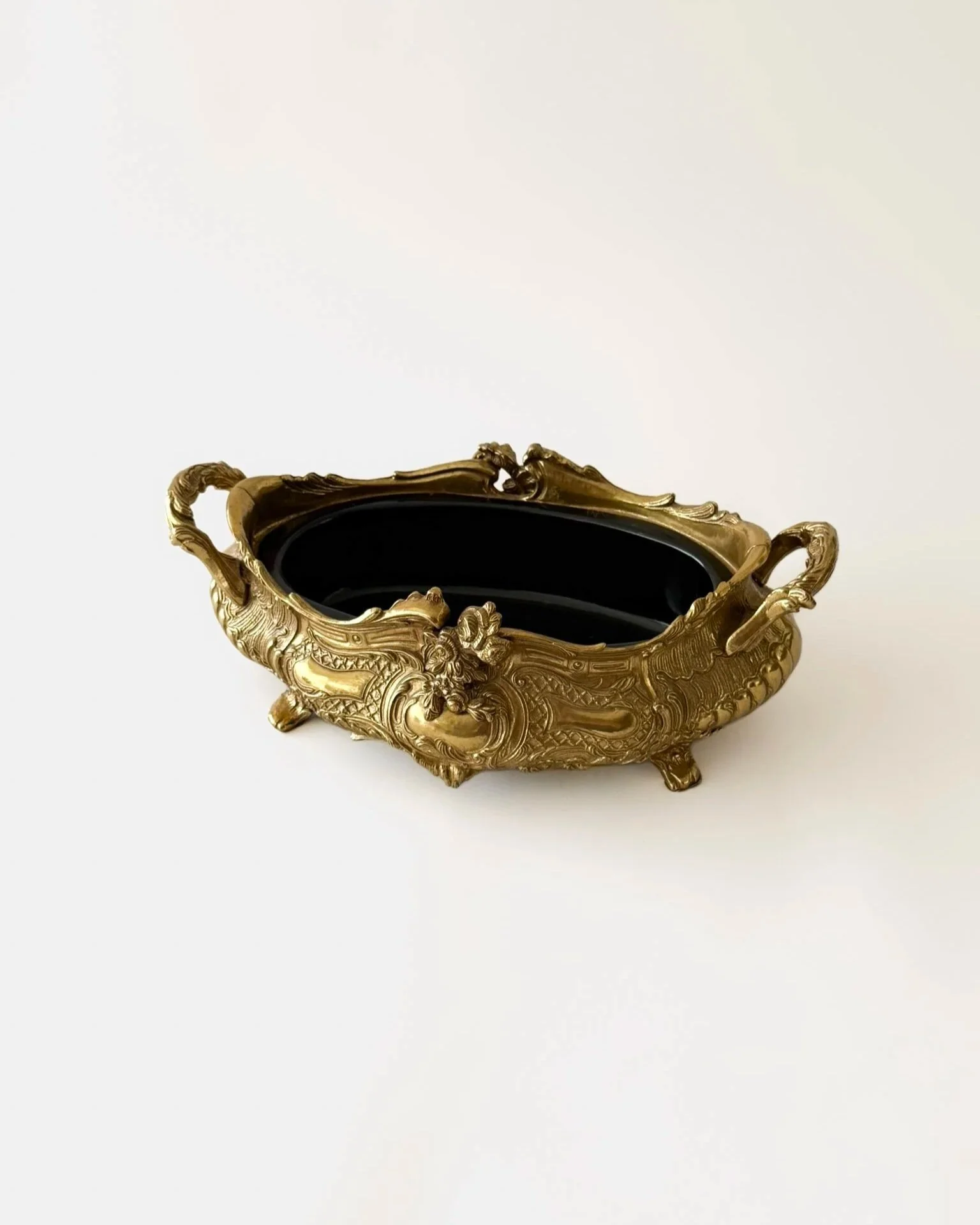 Large Vintage Brass Jardiniere