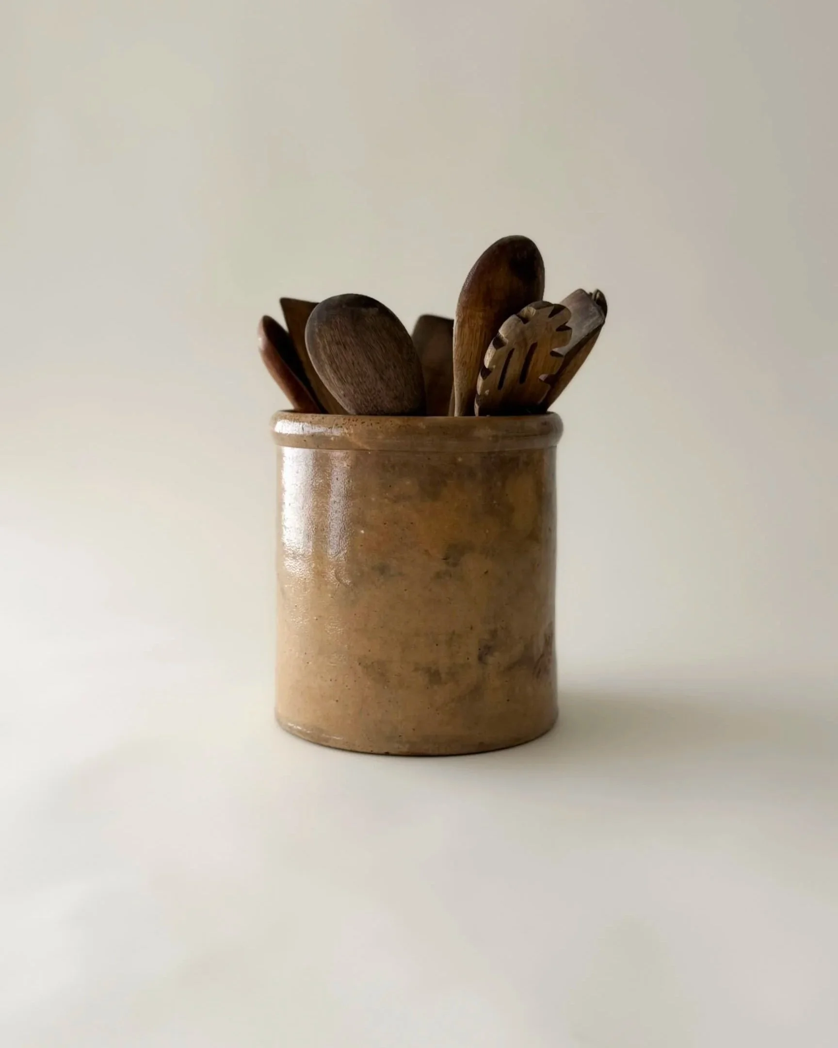 Large Tan Stoneware Crock