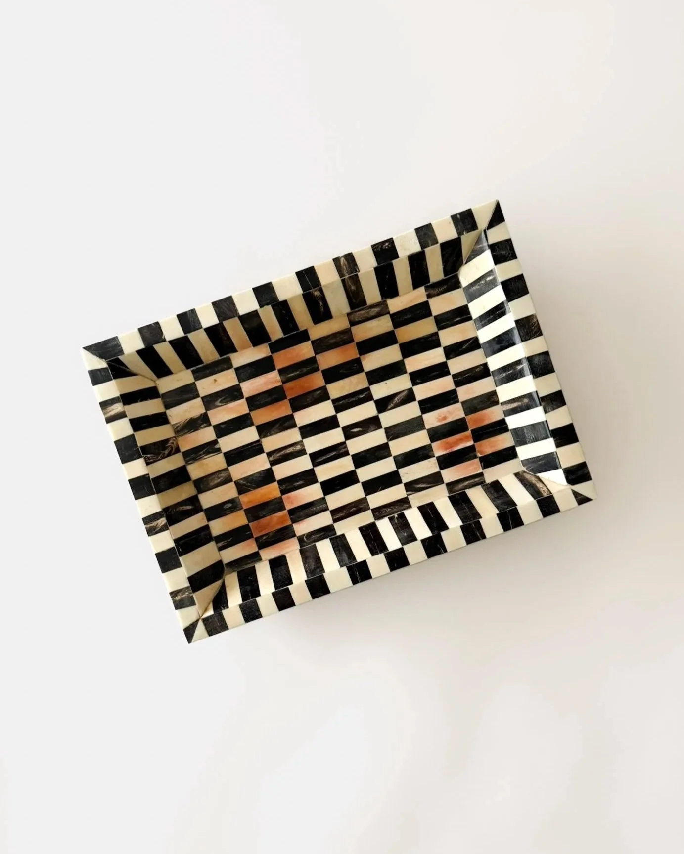 Large Tessellated Bone Inlay Checkerboard Tray With Brass Claw Foot Detail
