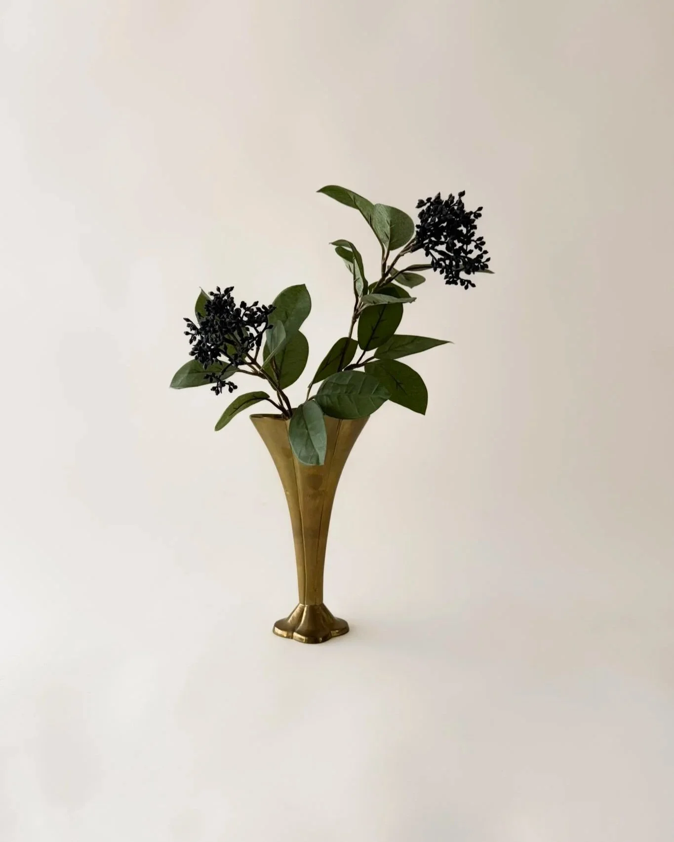 Fluted Solid Brass Trumpet Vase