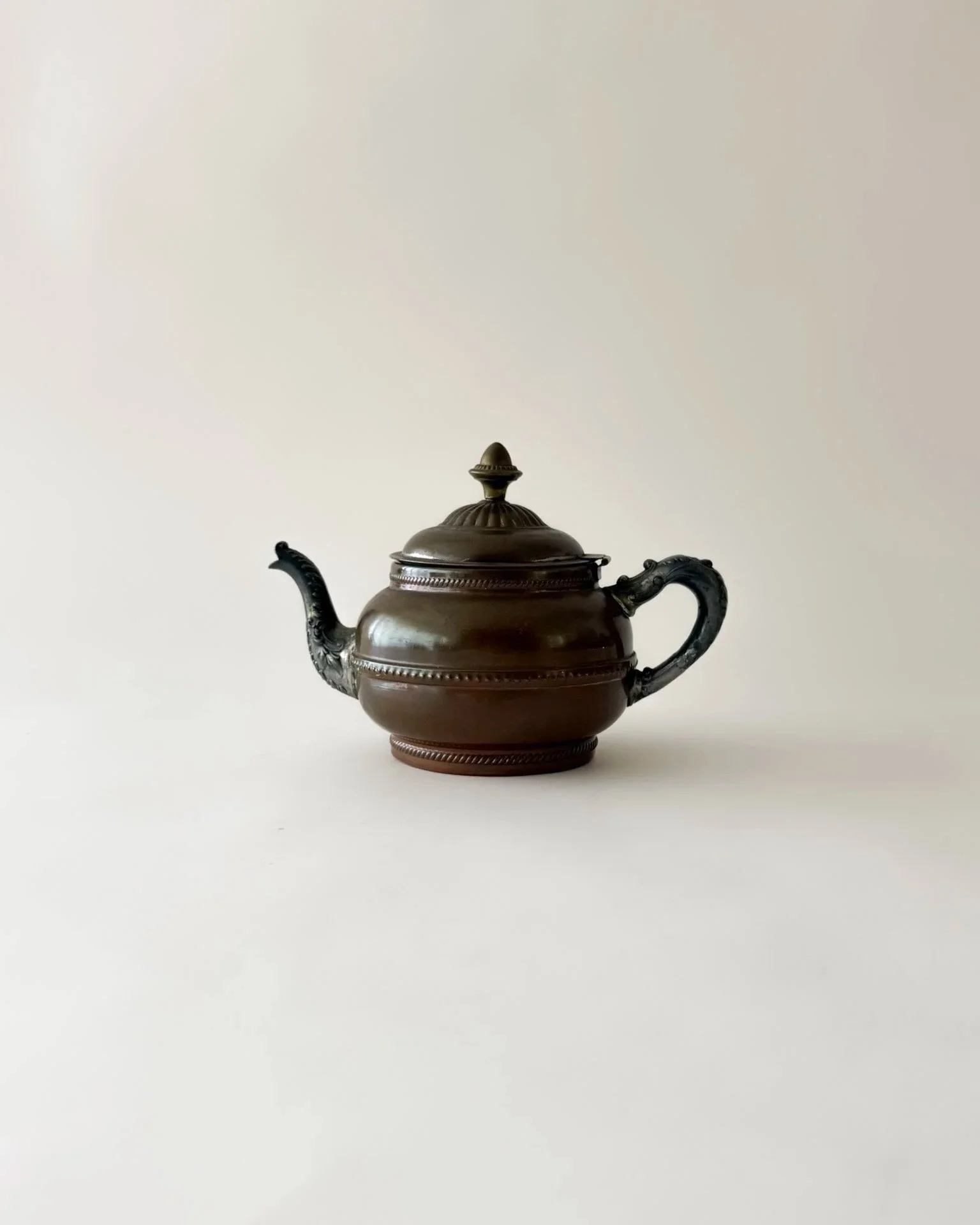 Rochester Stamping Works Copper and Pewter Teapot