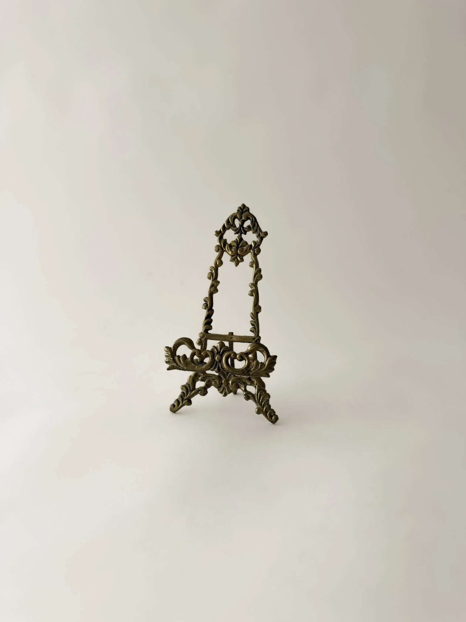 Small Ornate Brass Easel