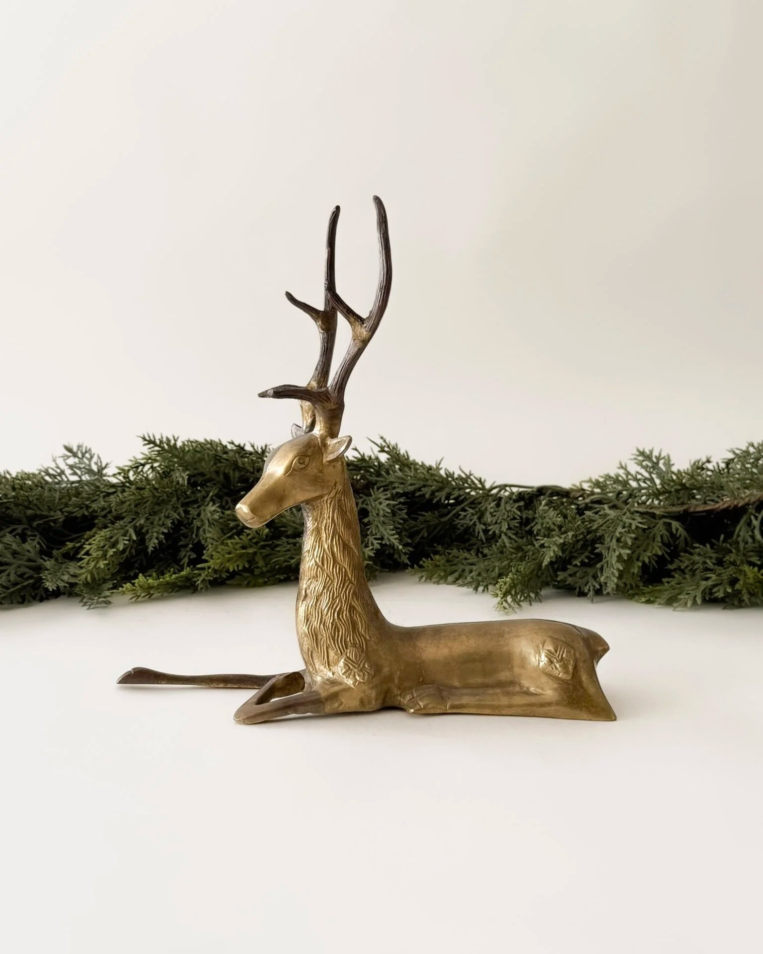 Large Sitting  Brass Deer