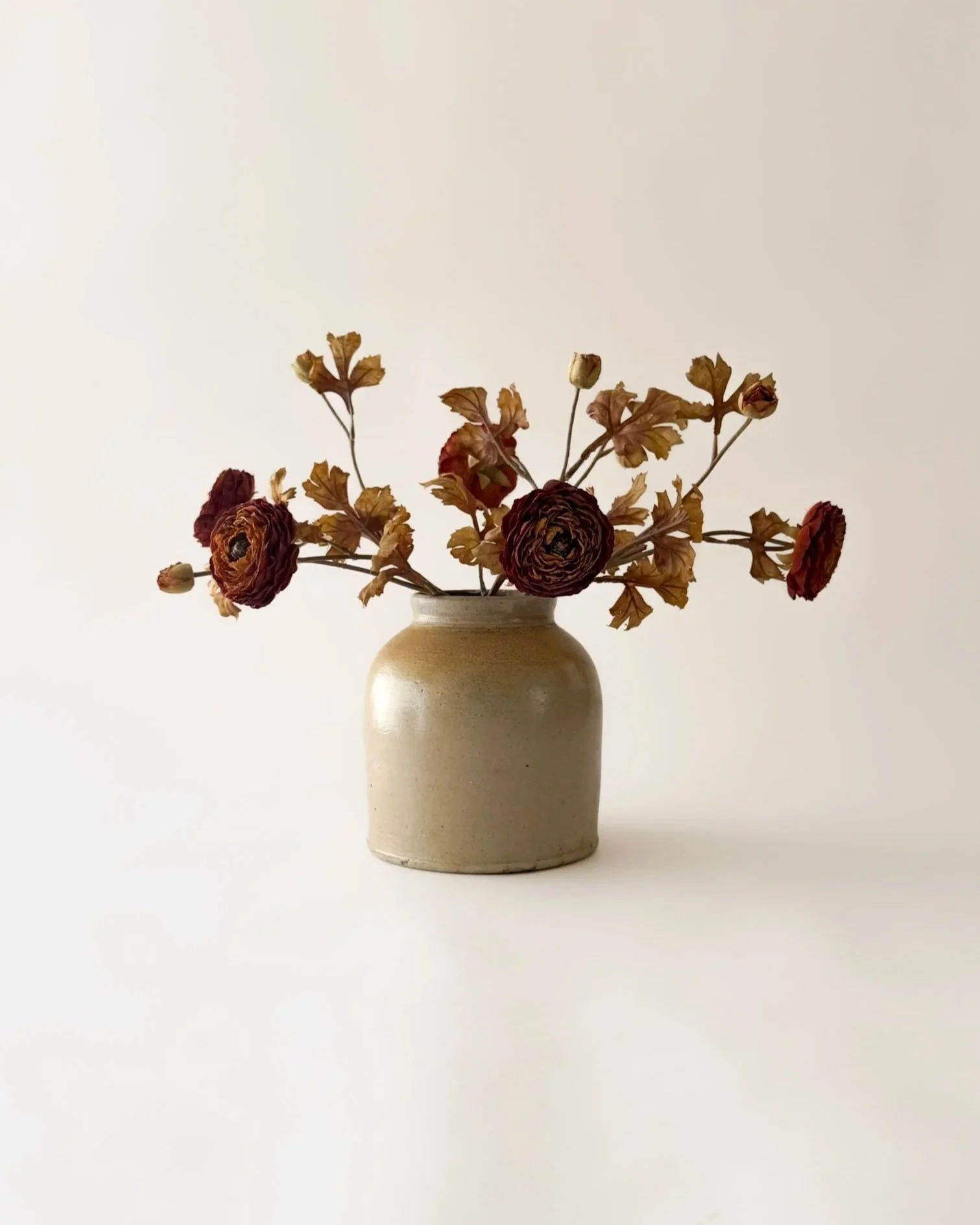 Large Salt-Glazed Crock - Mustard/Beige