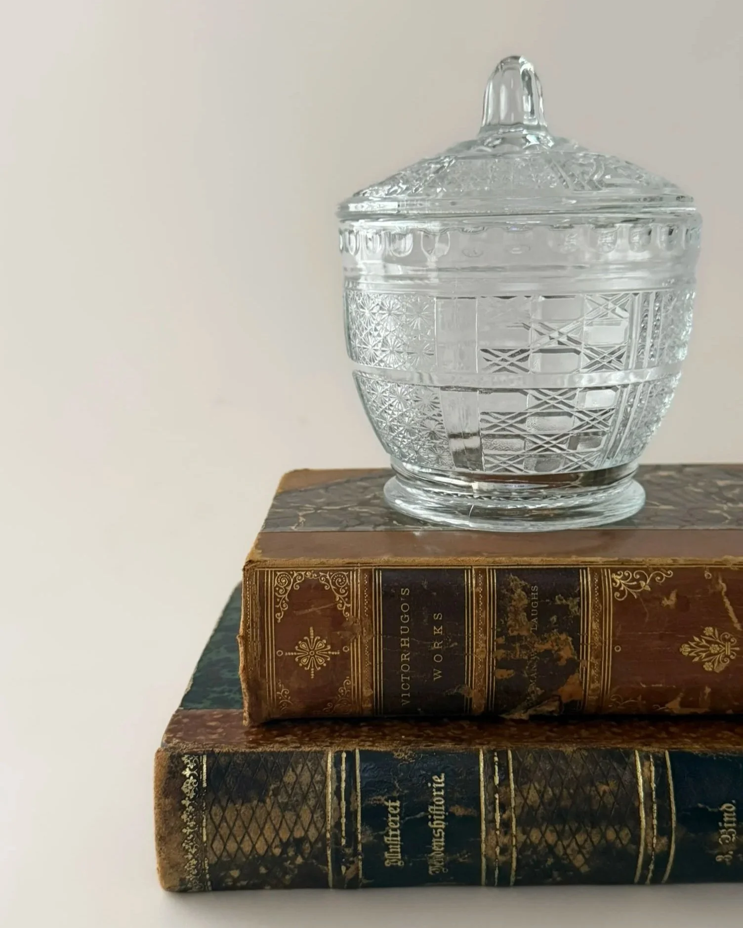 Pressed Glass Candy Jar