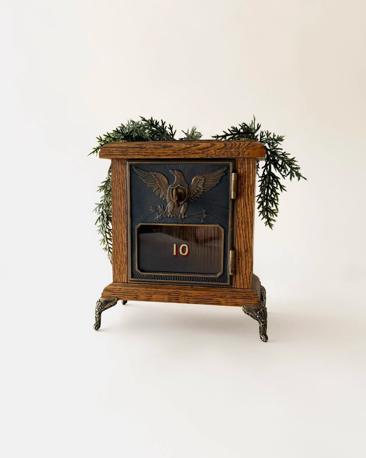 U.S. Post Office Coin Bank with Brass Footed Detail