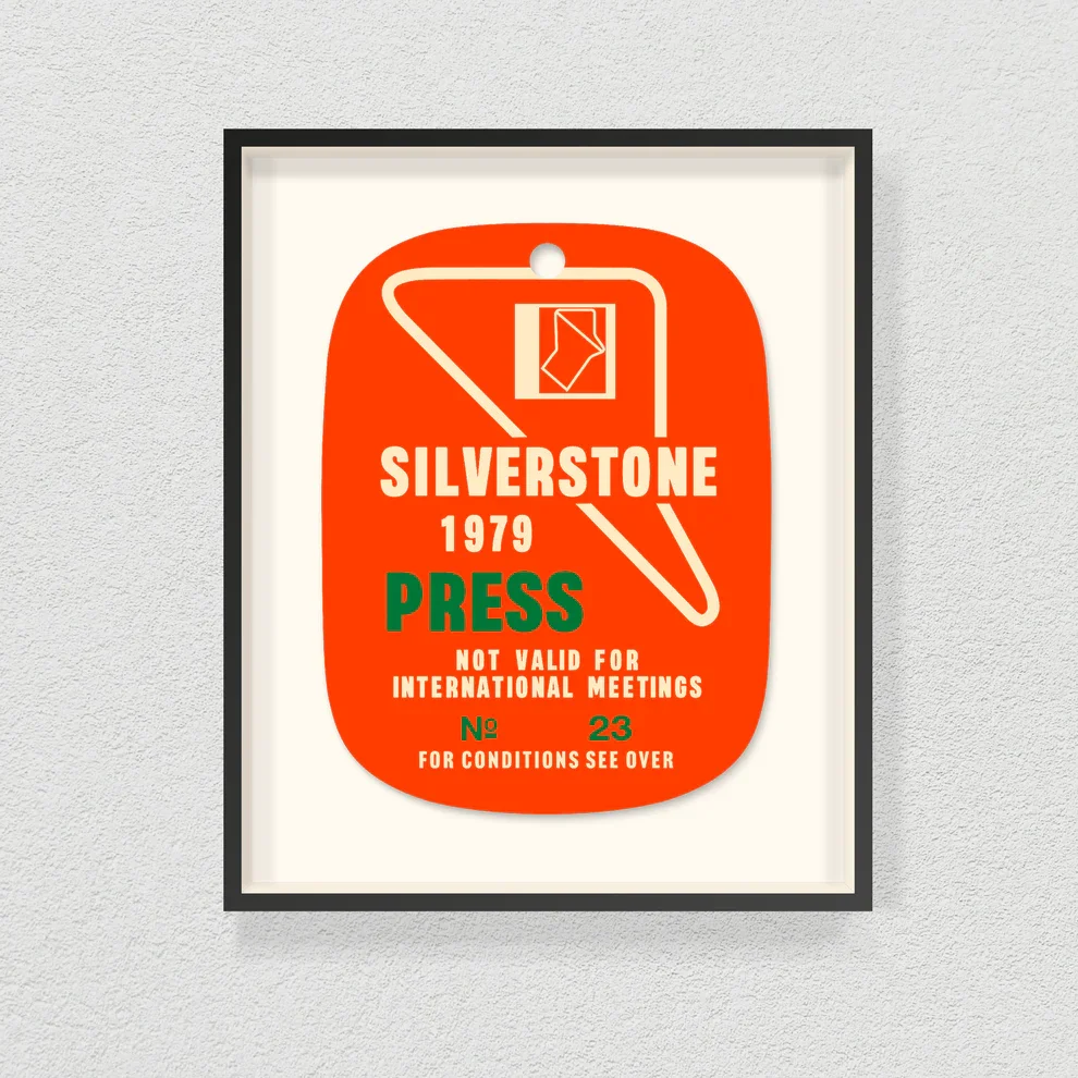 Ella Freire - 1979 Silverstone Press Pass Tag - Limited Edition of 25 - Master Framed.webp