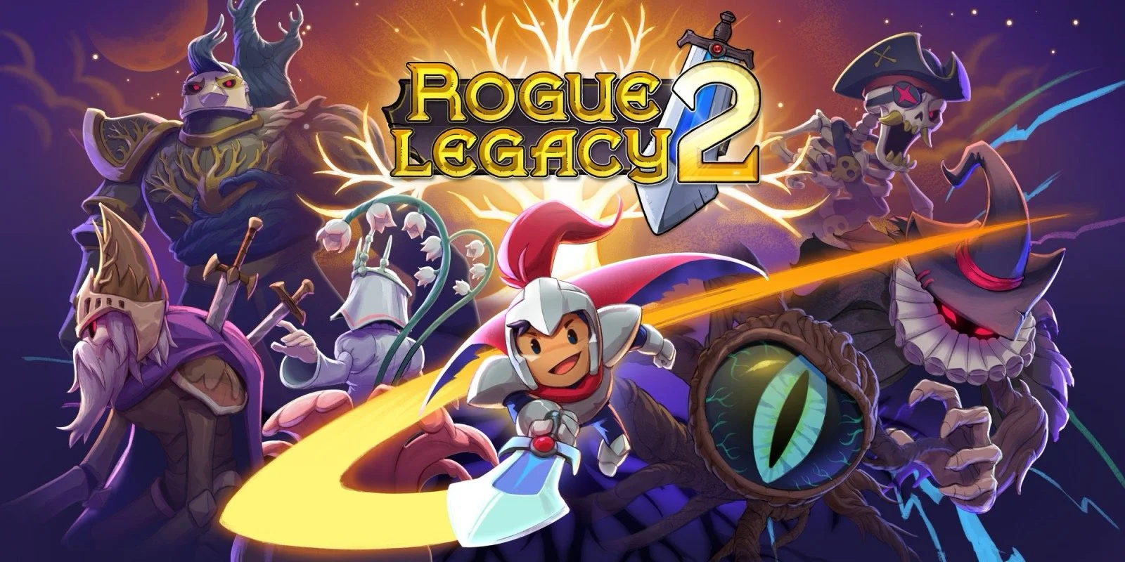 Copertina del videogioco Rogue Legacy 2 con personaggi fantasy e mostri.